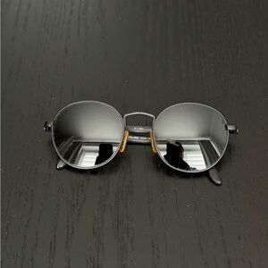 Vintage Sergio Tacchini Black Round Sunglasses